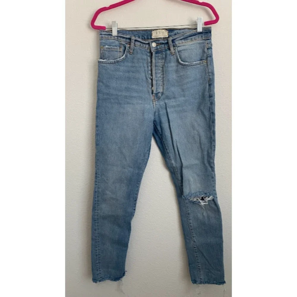 We The Free Ripped Distressed Raw Hem Denim Jeans 29